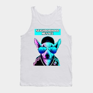 Dog Neighborhood Menace Synthwave Retro Tank Top